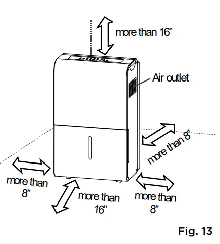 Pelonis PAD20C1AWT 20-Pint Dehumidifier User Guide 11