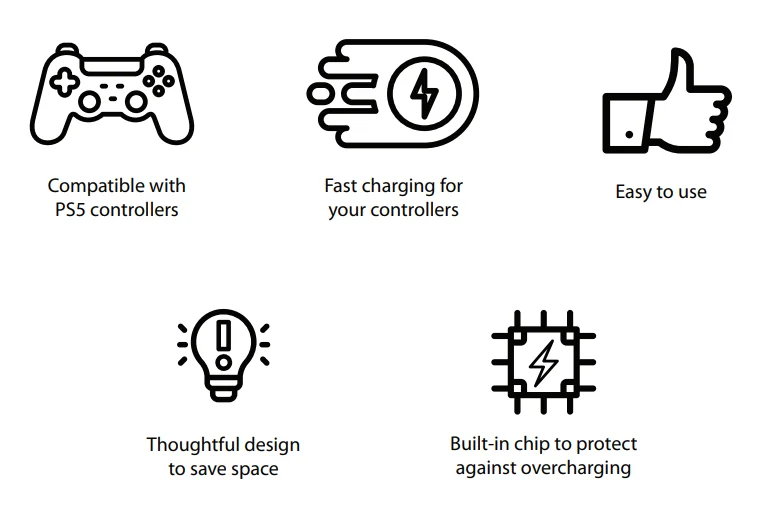 Wasserstein Charging Station for Sony PlayStation 5 Controller Instructions-2