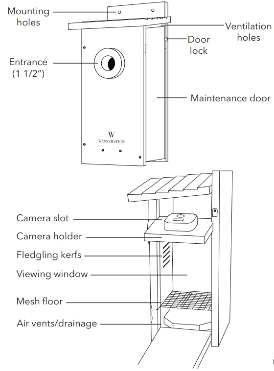 Wasserstein Wooden Birdhouse for Smart Camera-7