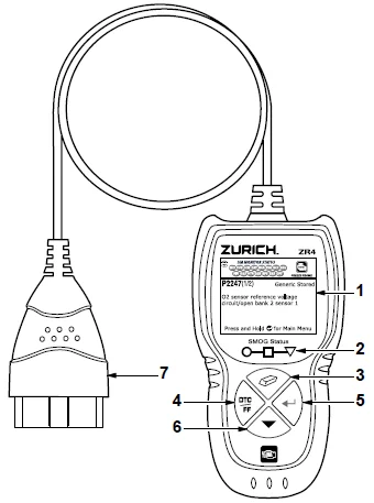 Zurich 63808 ZR4 OBD2 Code Reader Scanner-1