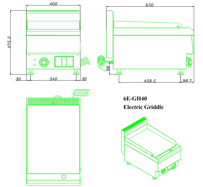 Adexa 6E-GH60 Commercial 6kw Electric Griddle-2