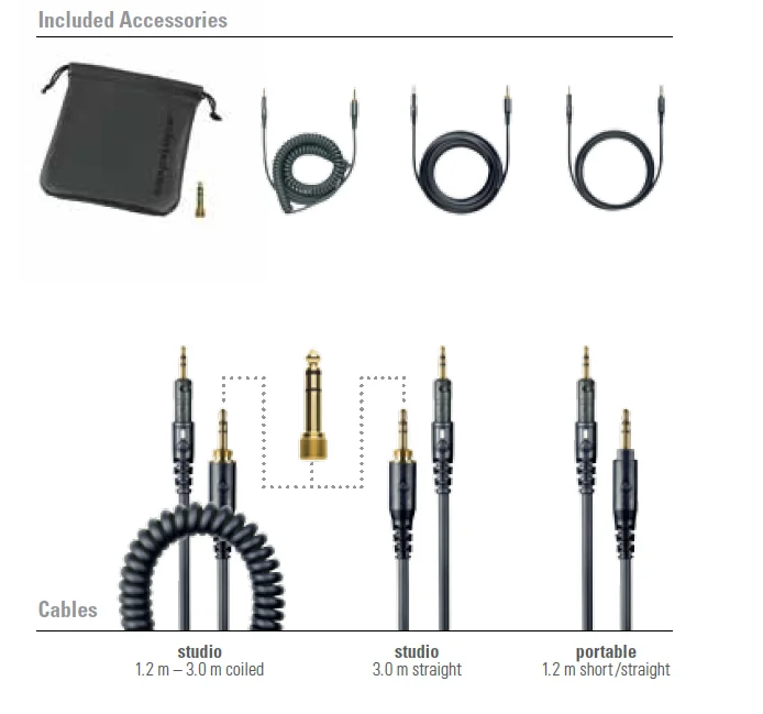 Audio-Technica ATH-M20x Studio Monitor Headphones 1