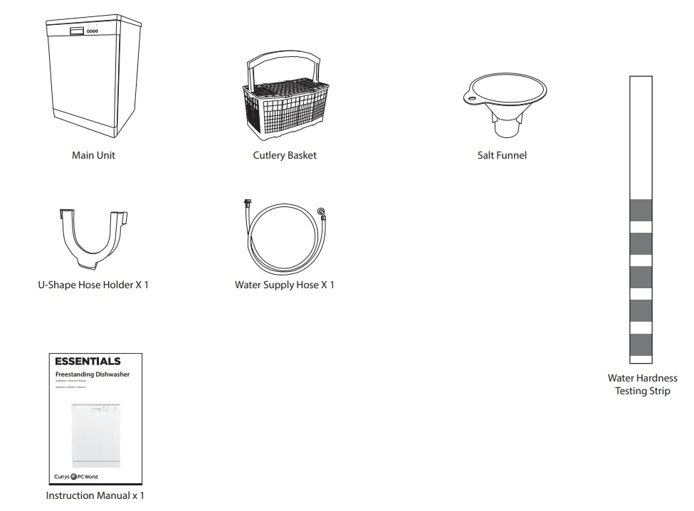 Currys ESSENTIALS CDW60W18 Full-Size Dishwasher- 1
