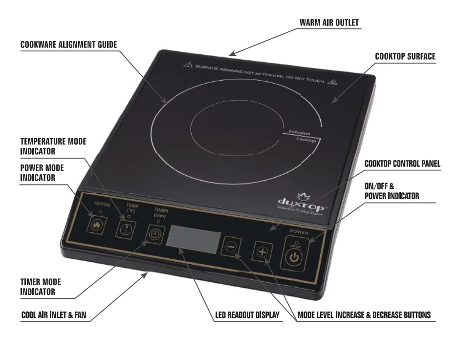 Duxtop BT-M20B 1800W Portable Induction Burner- 1