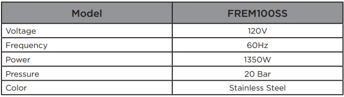 Frigidaire FREM100SS Steam Espresso Maker 28