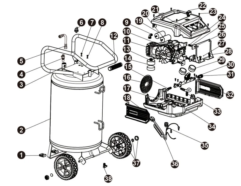 Kobalt 20 Gallon Oil-Free Air Compressor 13