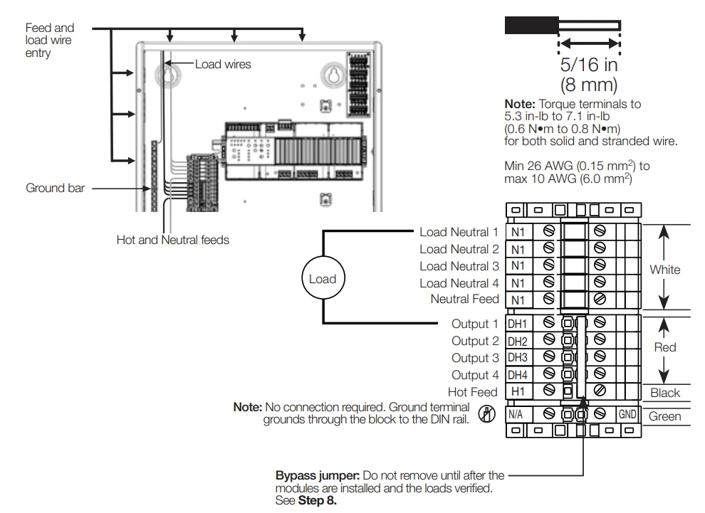 Lutron PD8-65A 120 Volts DIN Breaker Panel-8