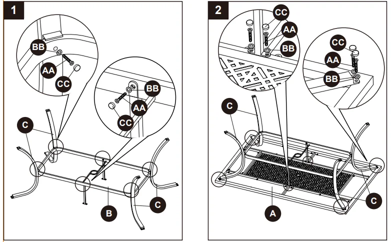 Style Selections Elliot Creek Rectangle Outdoor Dining Table Assembly 3