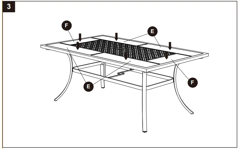 Style Selections Elliot Creek Rectangle Outdoor Dining Table Assembly 4