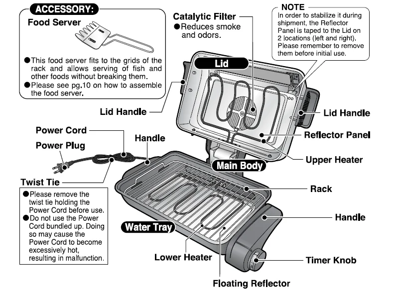 Zojirushi EF-VPC40 Fish Roaster User Manual 1