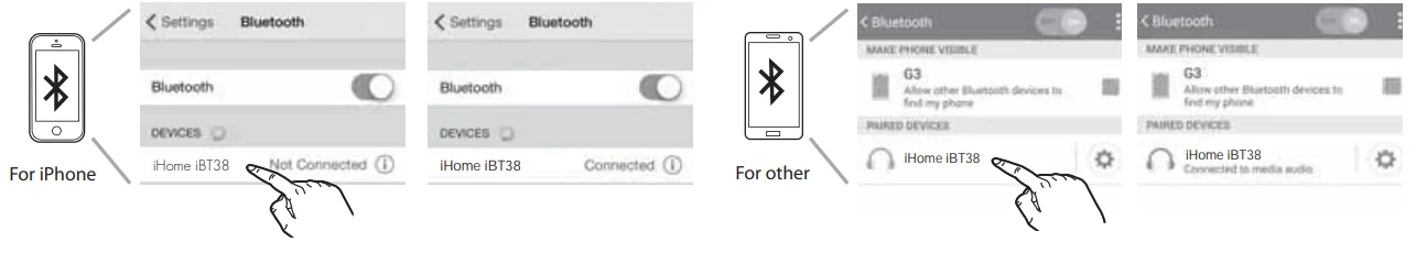 iHome iBT38 Beadroom Clock With Wireless Charger User Guide 8