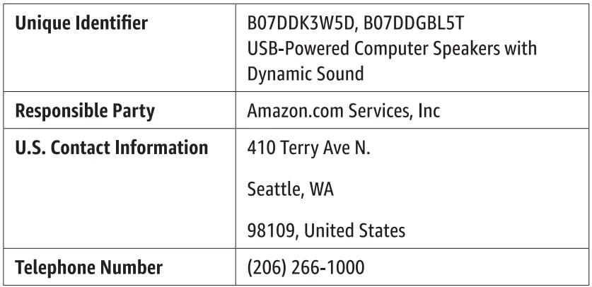 Amazon Basics Stereo 2.0 Speakers for PC-1