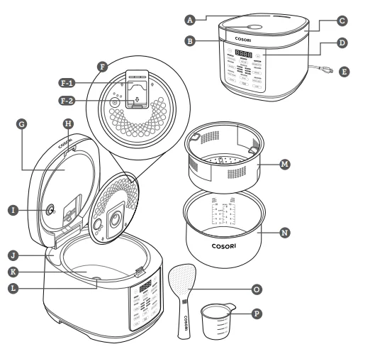 COSORI CRC-R501-KUS 5.0-Quart Rice Cooker 1