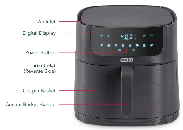 DASH DCAF80001 8QT Tasti Crisp Pro Max Air Fryer User Manual DASH DCAF80001 8QT Tasti Crisp Pro Max Air Fryer 1