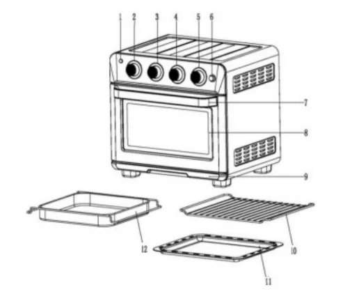 Elite Gourmet EAF1222SS 12L French Door Air Fryer Oven 1