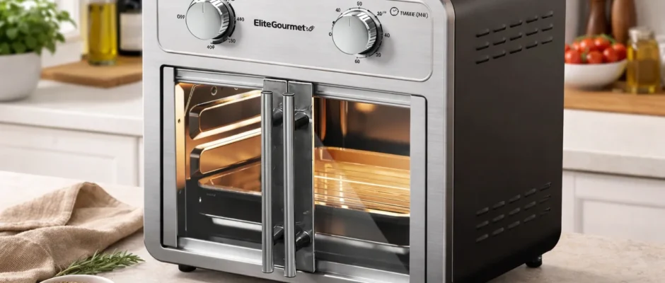 Elite Gourmet EAF1222SS 12L French Door Air Fryer Oven User Manual Elite Gourmet EAF1222SS 12L French Door Air Fryer Oven feat