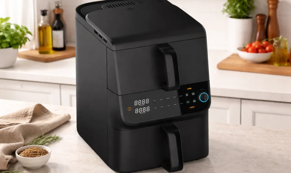 Elite Gourmet EAF6535 10.5Qt. Double Stack Air Fryer Oven feat