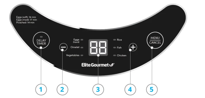 Elite Gourmet EGC314B 14-Egg Programmable Easy Egg Cooker 3