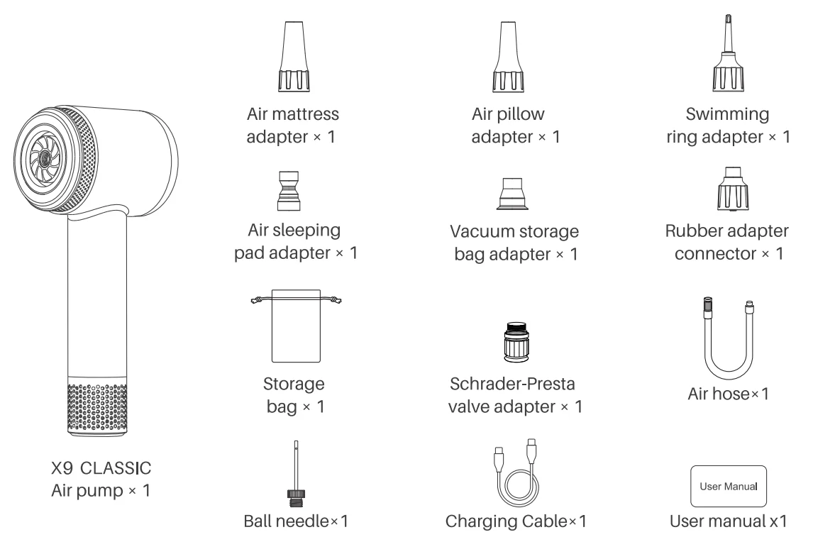 Fanttik X9 Classic 2-IN-1 Inflator-Blower 2