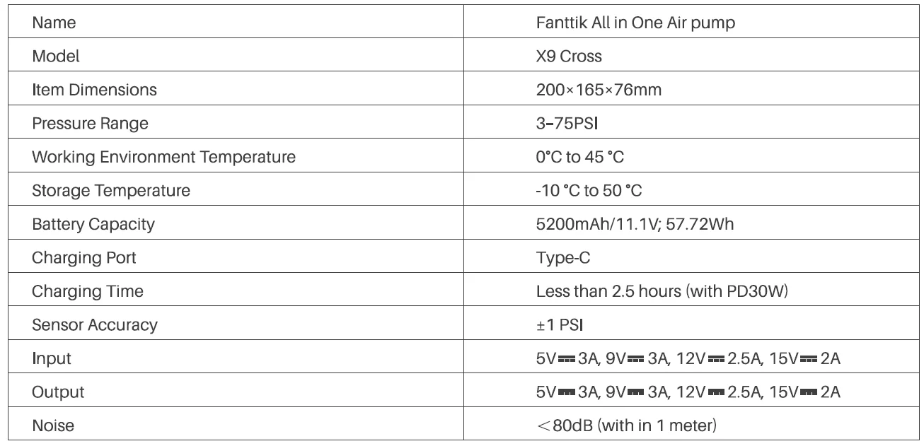 Fanttik X9 Cross 4X Portable Tire Inflator 21