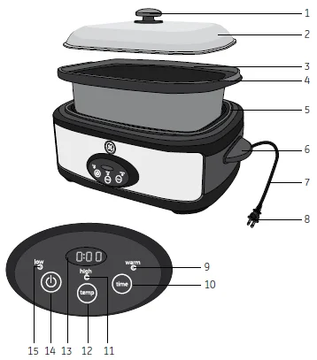 GE 169143 Digital Slow Cooker User Guide GE 169143 Digital Slow Cooker-1