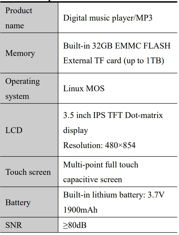 HIFI WALKER H2Touch Pro Hi-Res Player 20