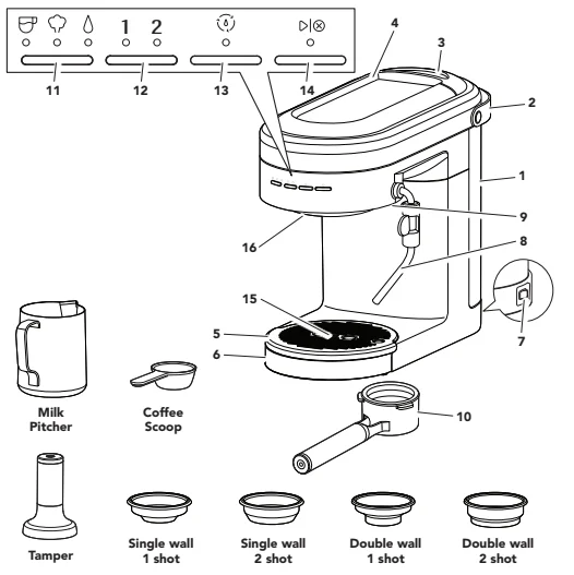 KitchenAid KES6404 Semi-Automatic Espresso Machine 4