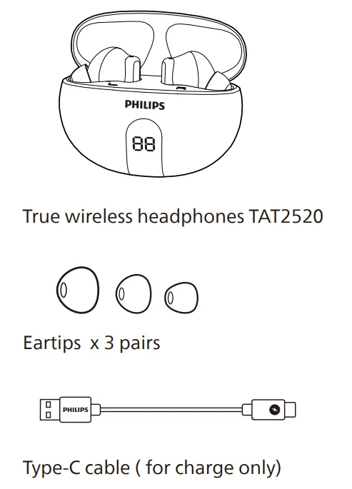 Philips T2520 True Wireless Earbuds User Manual Philips T2520 True Wireless Earbuds-1
