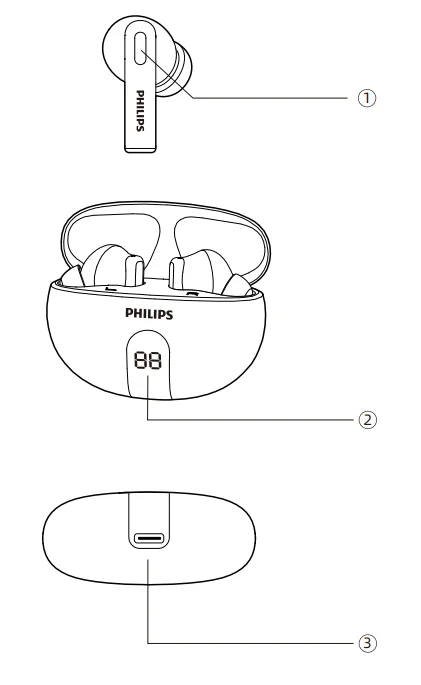 Philips T2520 True Wireless Earbuds User Manual Philips T2520 True Wireless Earbuds-2