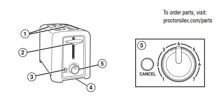 Proctor Silex 22624G 2-Slice Toaster User Manual Proctor Silex 22624G 2-Slice Toaster 1