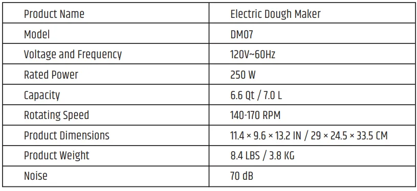 Razorri Fresco DM07 Electric Dough Maker User Manual Razorri Fresco DM07 Electric Dough Maker User Manual 1