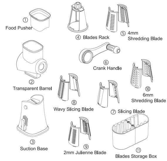 SUSTEAS LS-1070 Rotary Cheese Grater 1
