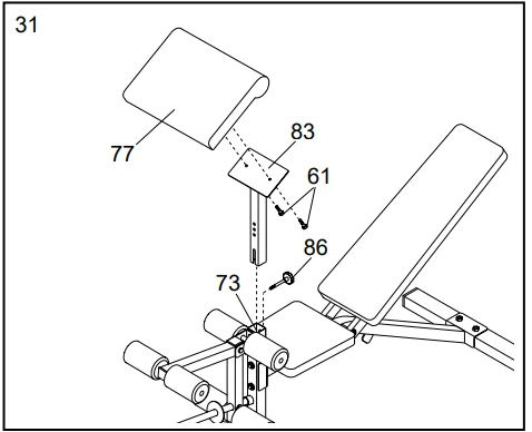 Weider Club 550 WEBE29301 Exercise Bench 32