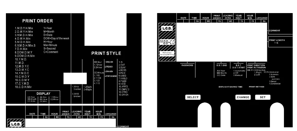 uPunch CR1000 Digital Time Clock and Date Stamp- 5