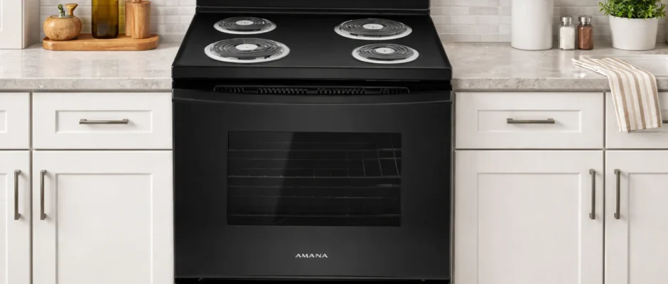 Amana ACR4503SFB Electric Range feat