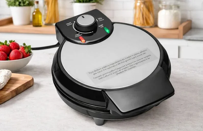 Amazon Basics AB-258NA Belgian Waffle Maker feat