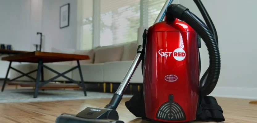 Atrix JR8BPV Jet Red HEPA Backpack Vacuum feat