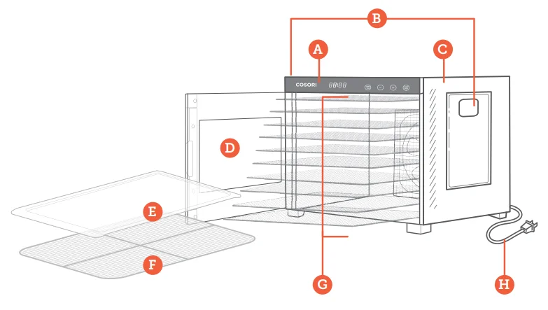 COSORI CFD-P101-SUS Premium Pro 10-Tray Food Dehydrator 1