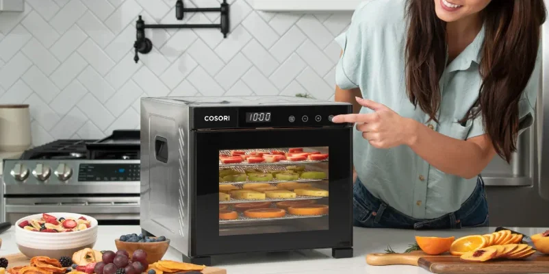 COSORI CFD-P101-SUS Premium Pro 10-Tray Food Dehydrator feat