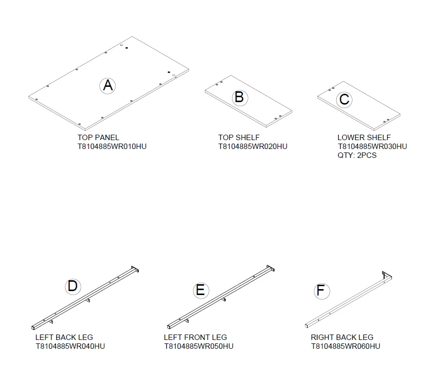 Dorel Home 8104885WC Side Storage Desk Assembly 1