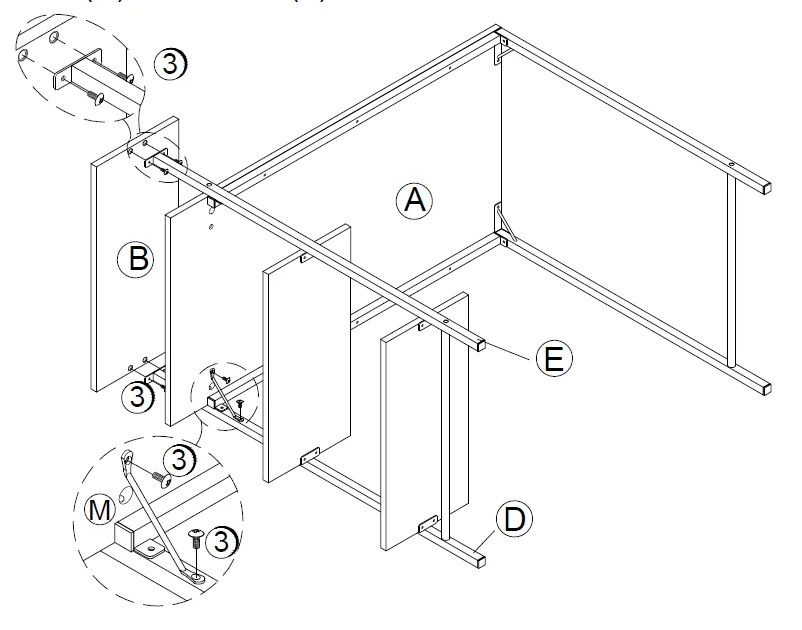 Dorel Home 8104885WC Side Storage Desk Assembly 19