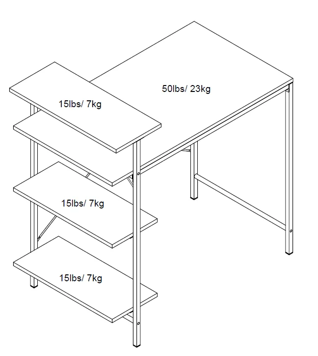 Dorel Home 8104885WC Side Storage Desk Assembly 22