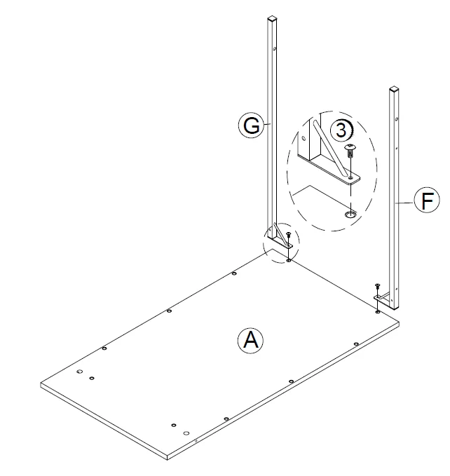 Dorel Home 8104885WC Side Storage Desk Assembly 7