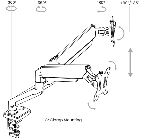 ErGear EGDS15B-US Dual Monitor Stand User Manual ErGear EGDS15B-US Dual Monitor Stand 4