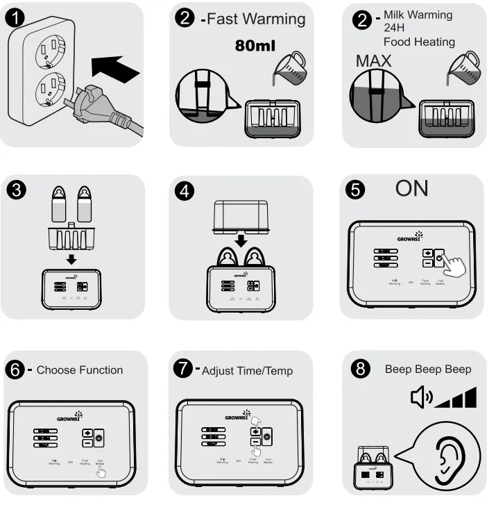 GROWNSY W3 Bottle Warmer And Sterilizer 9