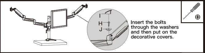 HUANUO HNTS3B Triple Monitor Mount 13