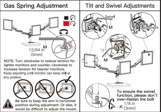 HUANUO HNTS3B Triple Monitor Mount 16