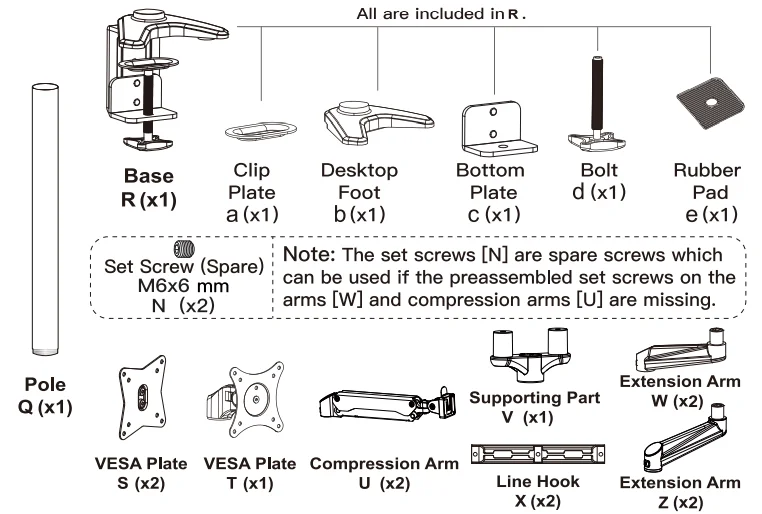 HUANUO HNTS3B Triple Monitor Mount 4
