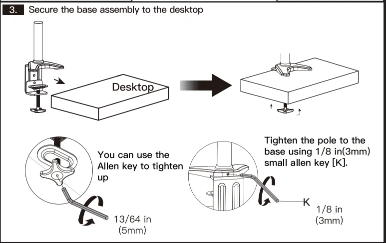 HUANUO HNTS3B Triple Monitor Mount 7