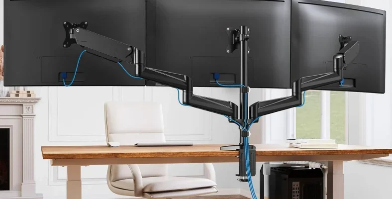 HUANUO HNTS3B Triple Monitor Mount feat